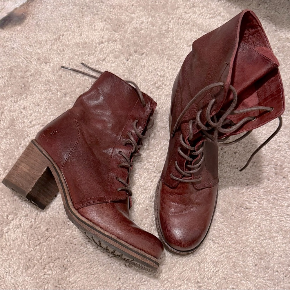 Frye Lace Up Karen Combat Boots